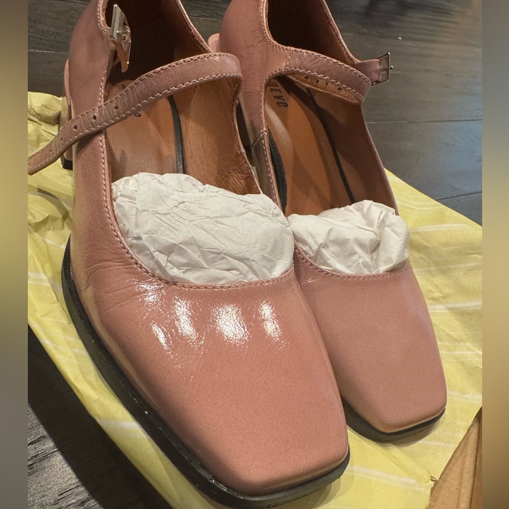 Anthropologie Maeve Mary Jane Block Heel size 37 EU in pink/rose